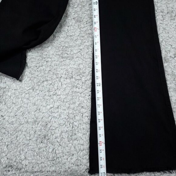 Flying Monkey High Rise Flare Jeans Black Buckle Size 32 x 36 Raw Hem Stretch - Picture 6 of 7